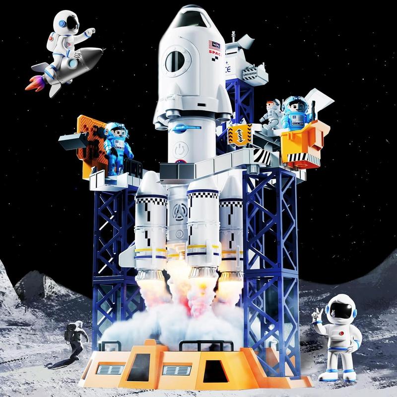 Upgraded version Space Shuttle Toys Rocket Toys，Space Toy Set， Science Educational Toys with 2 Astronauts, Projection Lamp  Best Gift,Christmas gifts, birthday gifts