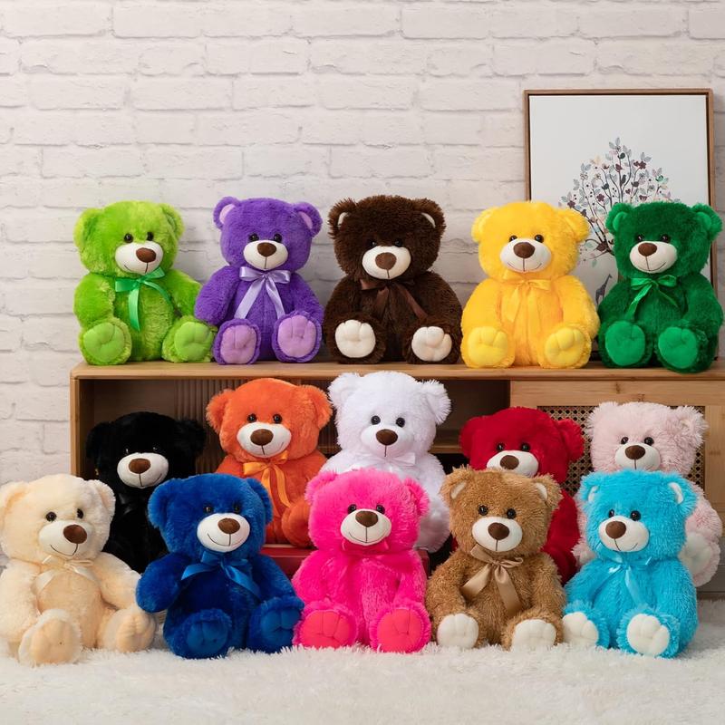 Super Color Teddy Bear Stuffed Animals Plush Toy for Children Girlfriend Family Congratulations Baby Shower Birthday Red 14 inch