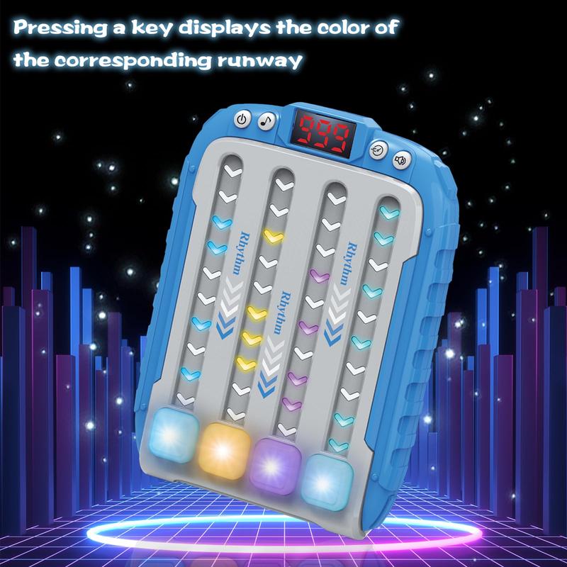 Rhythm Game Machine, Quick Push Pop Game Pop it Game Handheld Puzzle Game Machine with Music & Light, Handheld Puzzle Game Sensory Toys Fidget Game,Fidget Game Toy for Kids 3 4 5 6 7 8 9