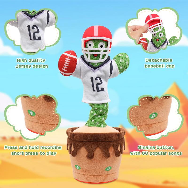 Emoin Dancing Cactus Toy, Talking Singing cactus Toys, Repeats & Recording What You Say, Mimicking Interactive toy, Interesting Birthday Gift