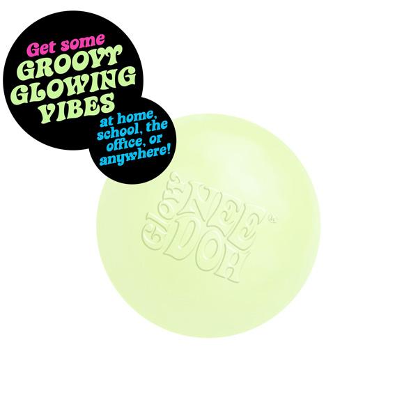 NeeDoh Glow in the Dark - Glowing Sensory Toy with a Satisfying Doh Filling - Ages 3 and Up - One Piece