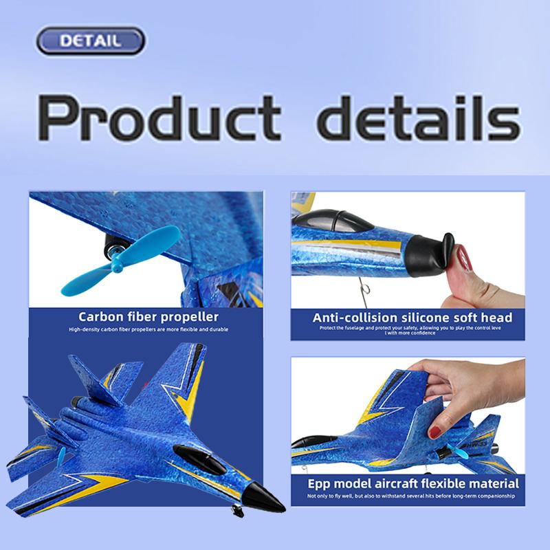 Su-Style Children's Foam Remote-Control Airplane - Amphibious Fixed-Wing Glider, Fighter Toy Model, Parent-Child Interactive Aircraft, Perfect Birthday or Children's Day Gift, Great for Boys and Girls, Dual-Channel Model.