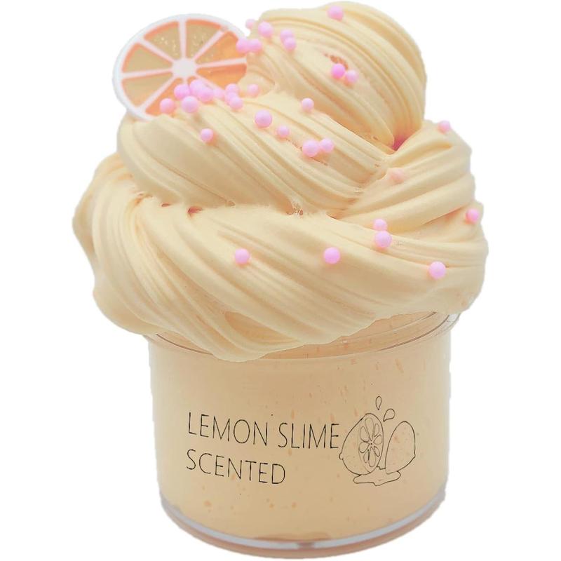 Upgraded Butter Slime, Scented Stretchy Lemon Slime, Super Soft and Non-Sticky, DIY Sludge Toy for Girls and Boys (200ml)