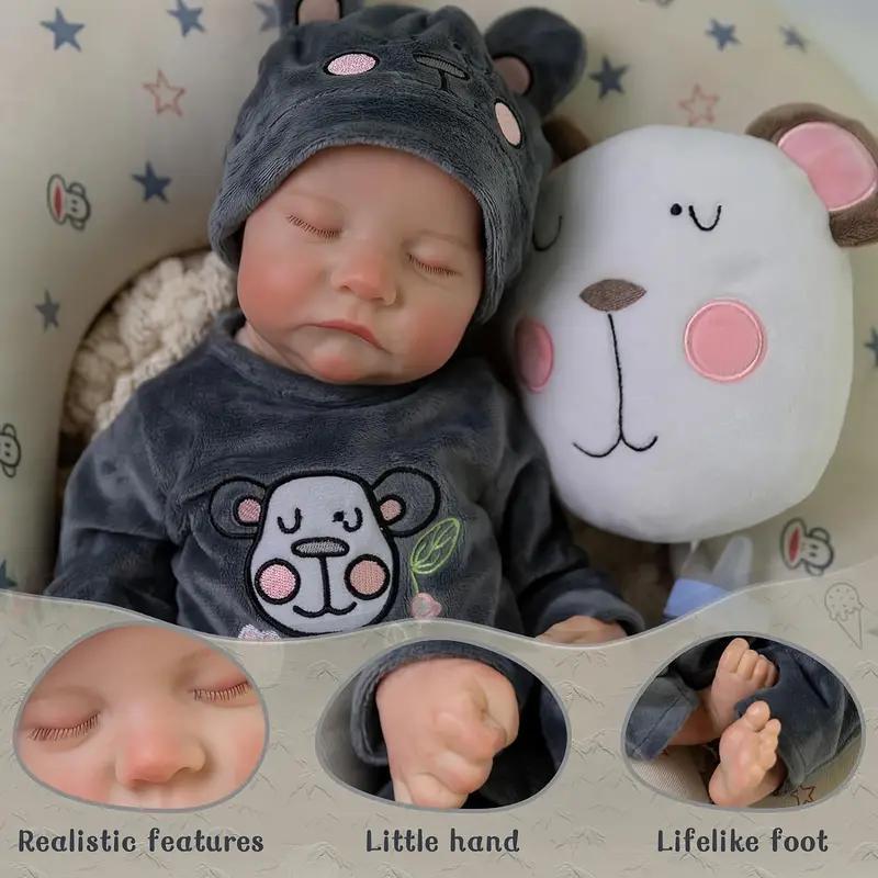 18 Inch Reborn Doll, Realistic Newborn Doll, Lifelike Newborn Teenager Doll, Soft and Comfy Touch, Birthday Gift for Kids