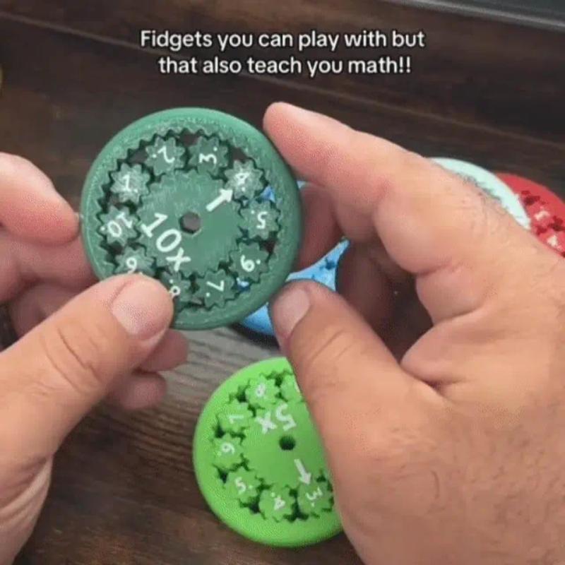 Math Fact Fidget Spinner, 9 Counts Colorful Math Fidget Spinner Toy, Learning & Education Toy, School & Educational Supplies