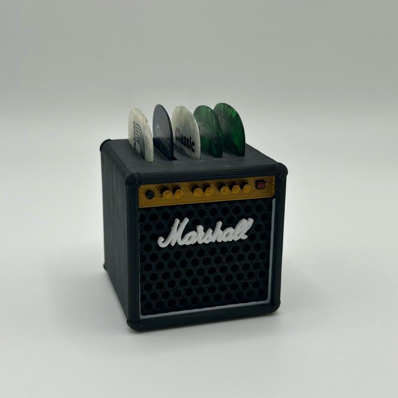 Mini Guitar Amp Pick Holder – 3D Printed, Fits 5 Picks, Perfect Gift for Guitarists!