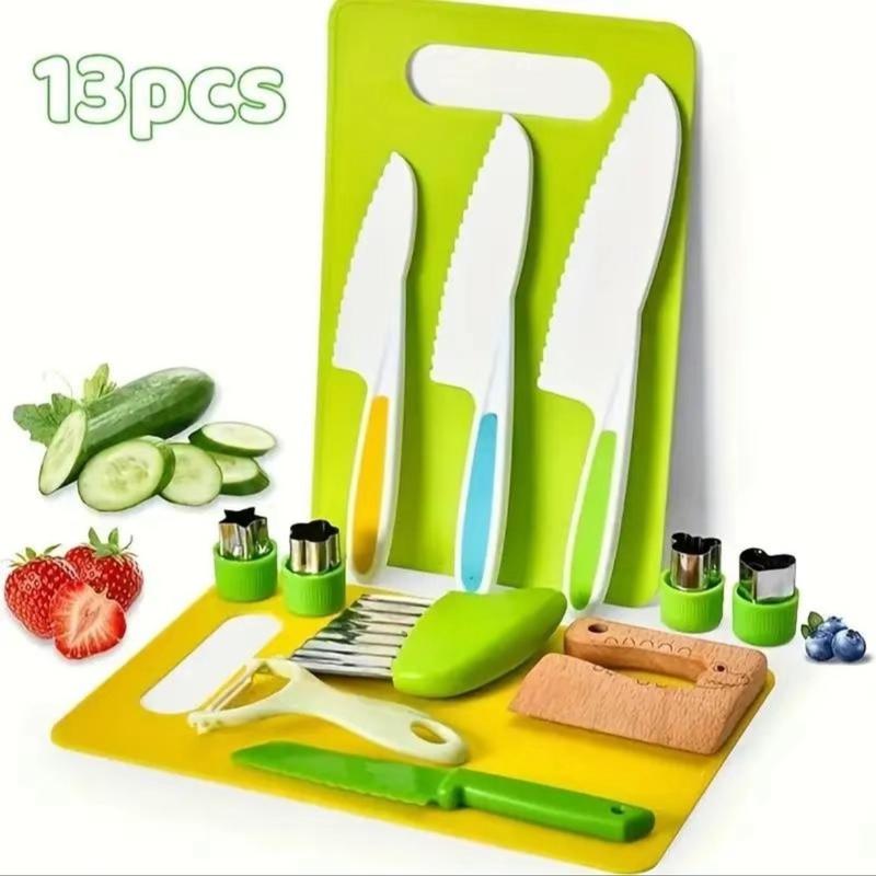 Montessori 13 Piece Kids Cooking Tools Set for Real Cooking - Perfect Birthday or Christmas Gift for Kids - Kitchen Utensils