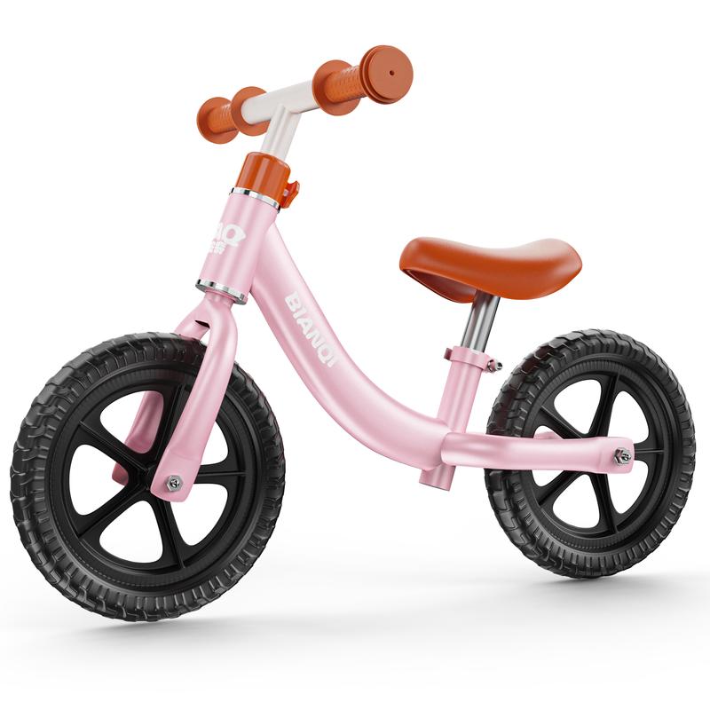 Balanced Bike No Pedal Balance Bicycle Includes Built-In Footrest, Handlebar Grips & Flat-Free Tires