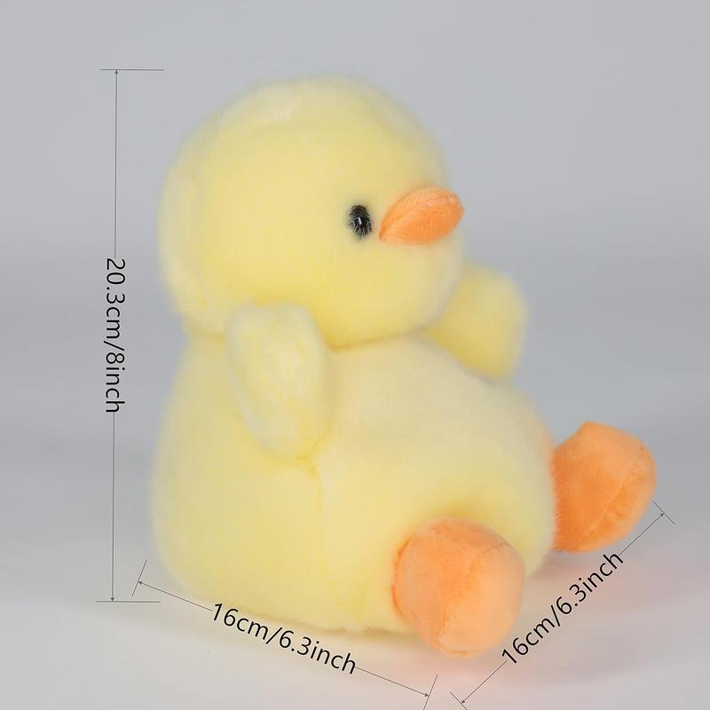 8 Inch Duck Plush Animal Toy, Cute Plush Toy for Animal Themed Party Favors, Animal Toys for Boys, Girls, Great for Room Decoration