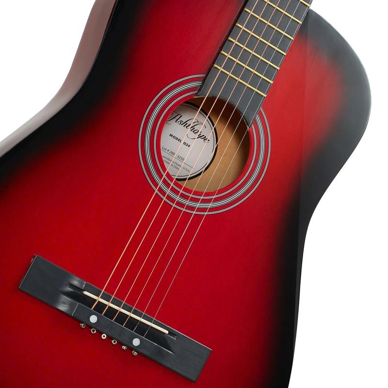 38-Inch Beginner Acoustic Guitar Starter Package, Red