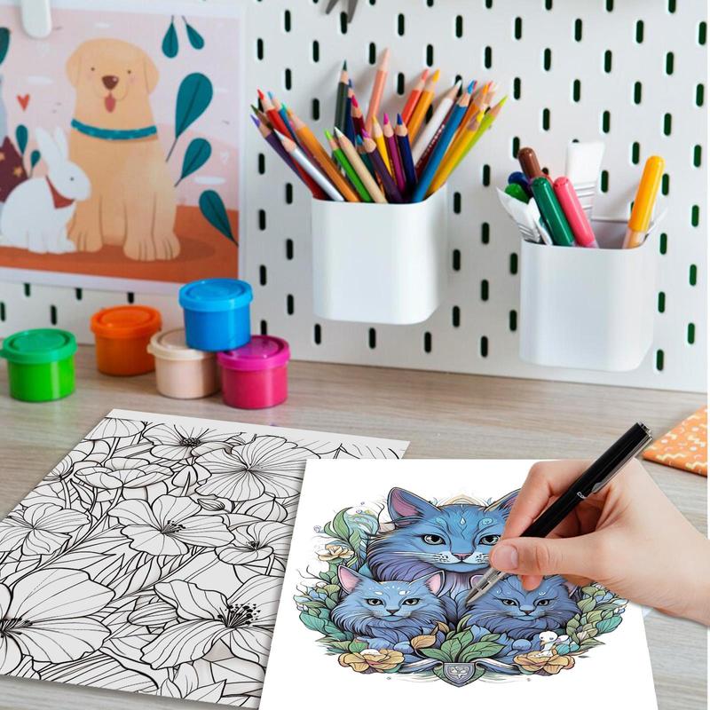 Dream Garden Theme Coloring Painting, Various Floral Patterns Exquisite Flower Blooming Details Design Lifelike, Christmas Perfect Gifts