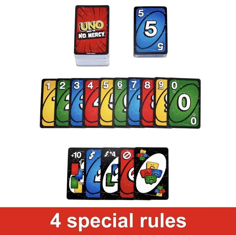 Boardgame card game UNO NOMERCY the game upgrades the harsh rules Show 'em No Mercy