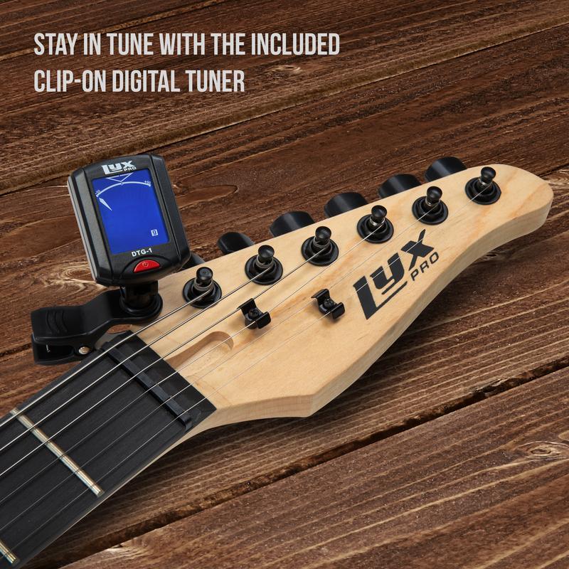 LyxPro CS Series Full Size Electric Guitar Kit with 20W Amplifier and All Accessories To Play Out Of The Box - 39 Inches