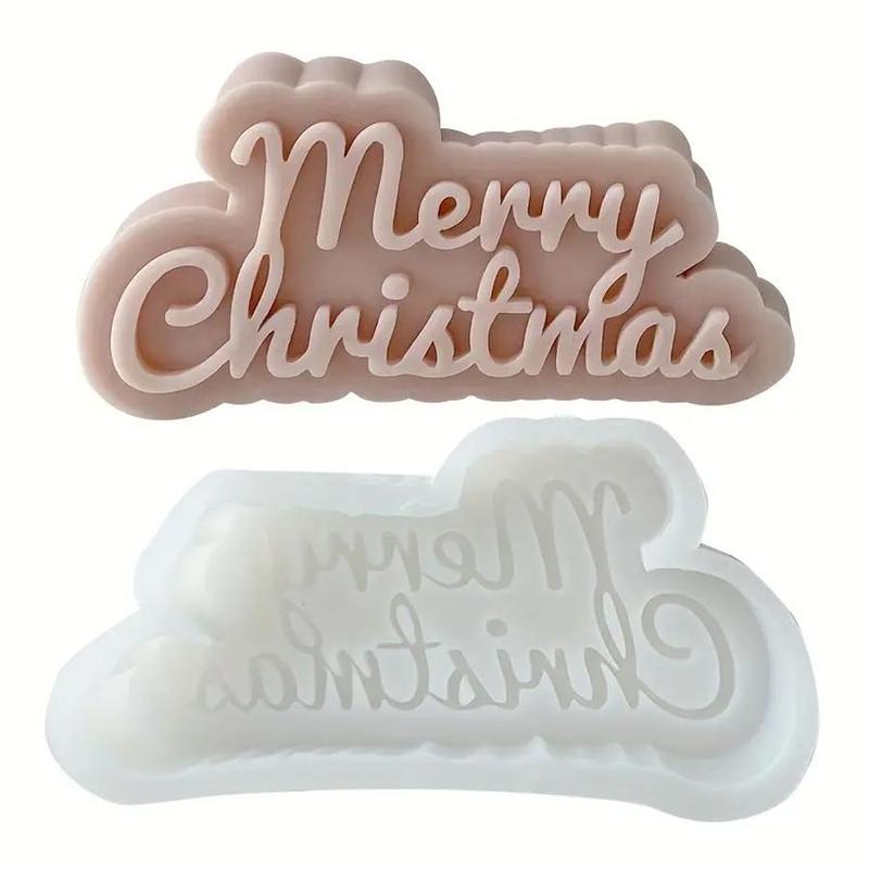 Festival Letter Silicone Mold, 1 Count DIY Candle & Soap Making Mold, DIY Handmade Mold for Home Decoration, Christmas Gift