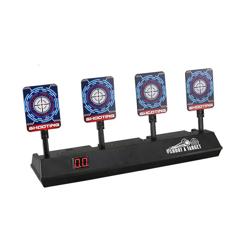 4Pcs Electronic Scoring Shooting Targets, 4 Targets LED Light & Shooting Sounds Effect Auto Reset Digital Targets for Nerf Guns Toys