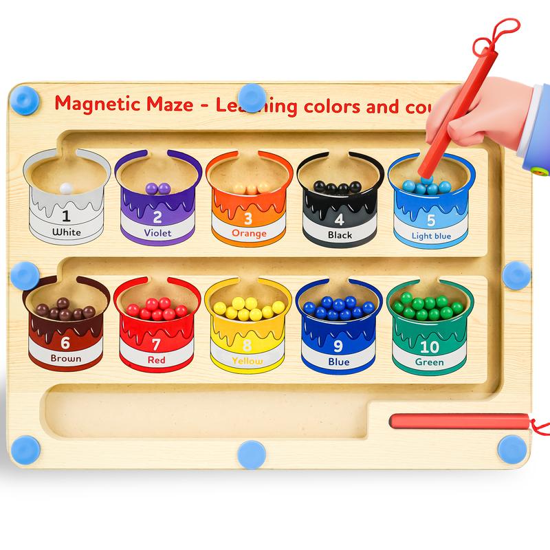 BELLOCHIDDO Magnetic Color and Number Maze-Magnetic Board for Children , Color Sorting Toys, Montessori Toys, Learning Toys, Fine Motor Toys for Boys Girls age 4+