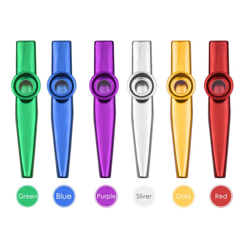 6pcs Aluminum Alloy Kazoo Musical Instrument for Child Adult Beginner