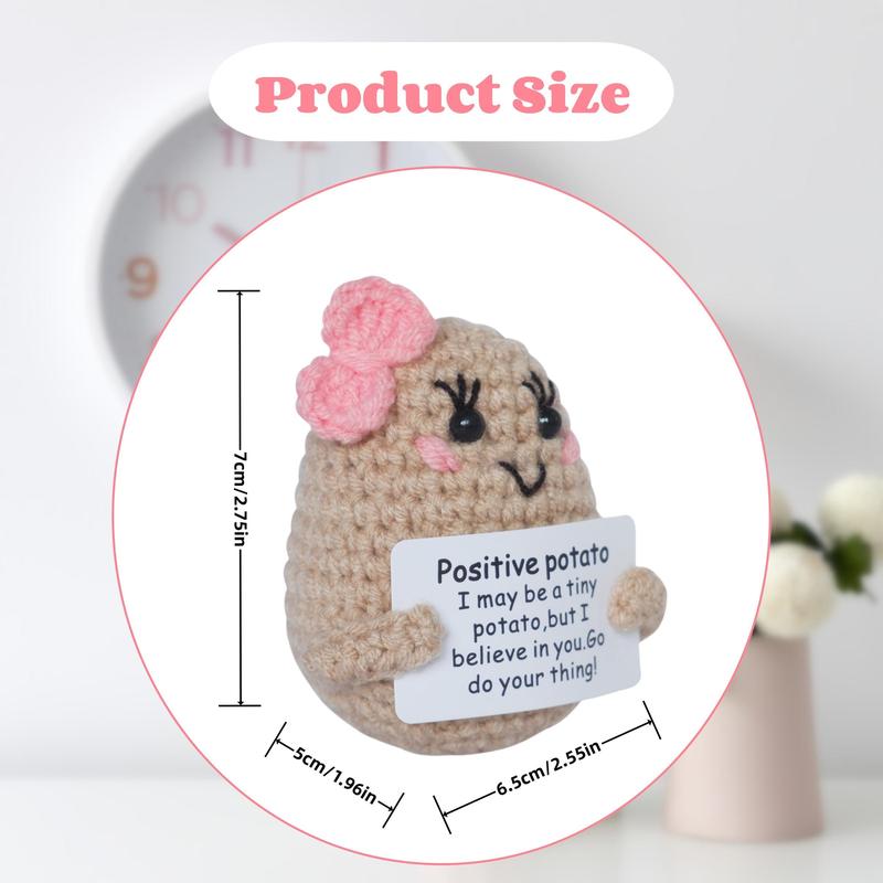 Cute Positive Potato Crochet Doll, 1 Count Mini Funny Positive Potato, Cute Knitted Positive Potato Doll, Encouragement Toy for Friends