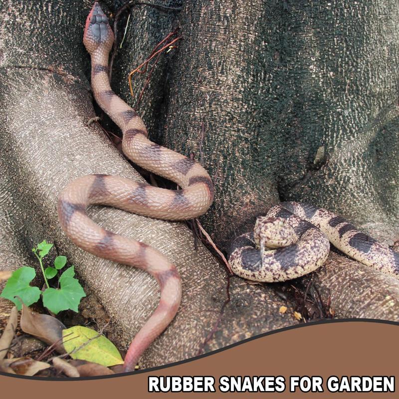 Rubber Snakes Fake Snake Rattlesnake - Realistic Keep Birds Away - Prank Life Size Toy That Look Real - Garden Plastic Scare Birds - Halloween Decoration Toys