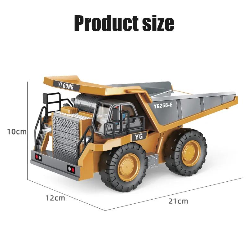 Alloy 2.4G 11 9 CH Remote Control Excavator RC Model Car Toys Dump Truck Bulldozer Engineering Vehicle With Led Lights Music,Christmas Birthday Gifts Engineering Car Children Electric Toy