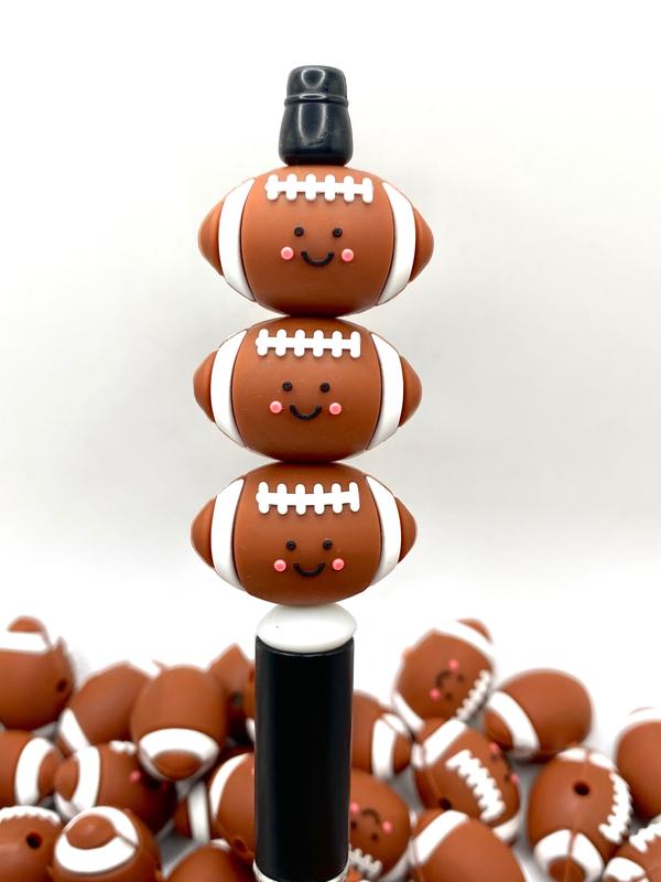 Game Day Football 3D Silicone Focal Beads | Football Beads | Sport Beads