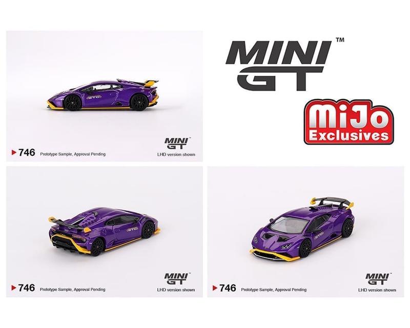 1:64 Mini GT Lamborghini Huracán STO (Viola Pasifae Purple) Diecast Model Car MGT00746