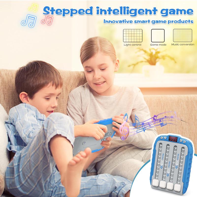 Rhythm Game Machine, Quick Push Pop Game Pop it Game Handheld Puzzle Game Machine with Music & Light, Handheld Puzzle Game Sensory Toys Fidget Game,Fidget Game Toy for Kids 3 4 5 6 7 8 9