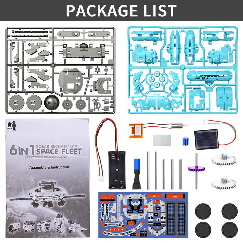 STEM Projects, 6-in-1 Building Science STEM Kits, Solar Robot Kit Space Toys Birthday Gifts