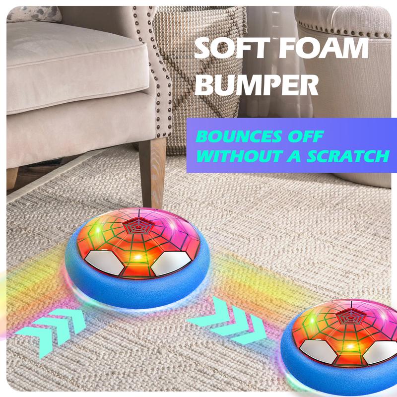 Hover Soccer Ball, Air Floating Soccer with LED Lights & Foam Bumper, Indoor Soccer Toys for Kids Ages 5-12, Ideal Birthday for  Boys Girls LED Light Rechargeable LED