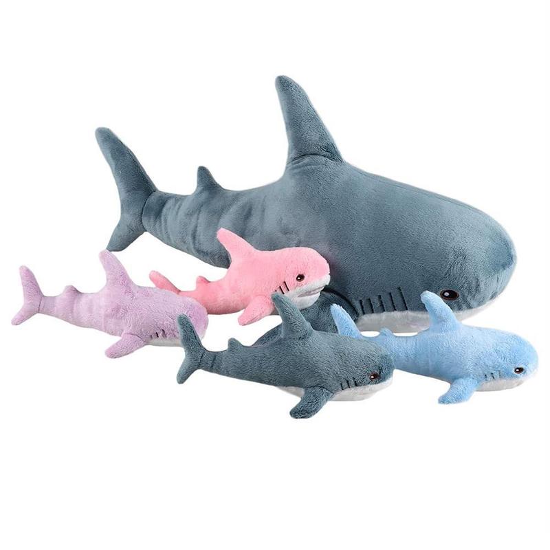 Home Giant Shark Stuffed Toys, 5 Counts set Soft Plush Pillows, Creative Comfort Animal Plushie Doll Pillow for Room Decor, Fun Birthday Gift, Sofa Ornaments,  Stuffed Animals