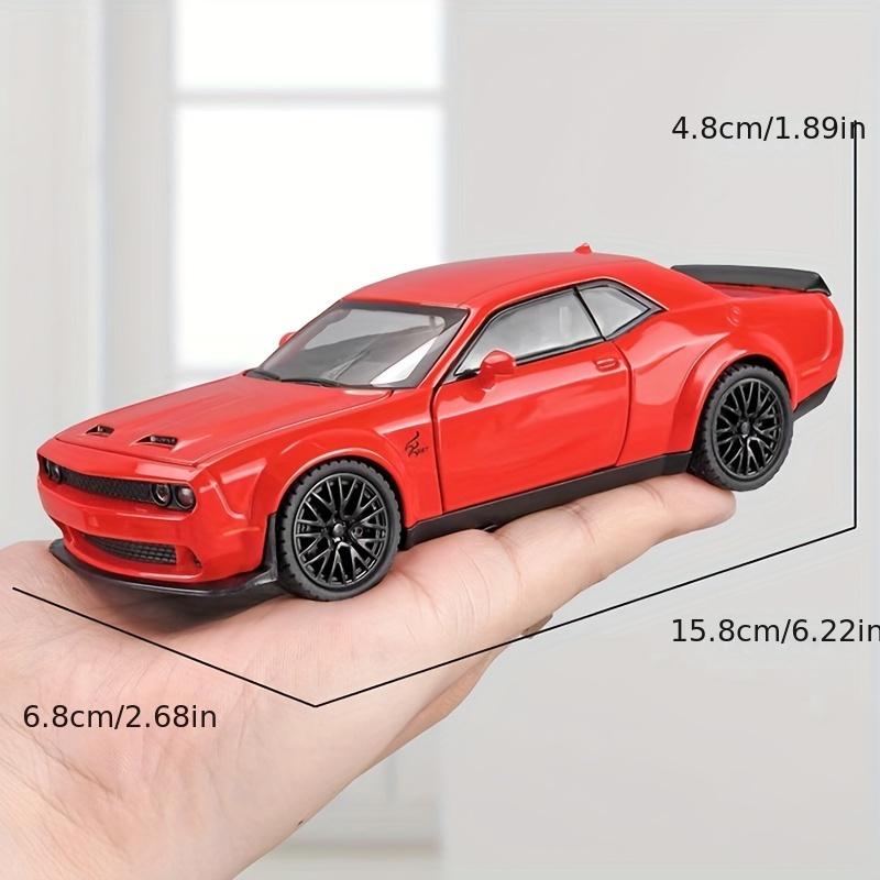 Realistic Dodge Challenger Hellcat Toy Car 1 32 Scale with Pull Back, Sound & Light for Kids, Ideal Gift for Car Fans