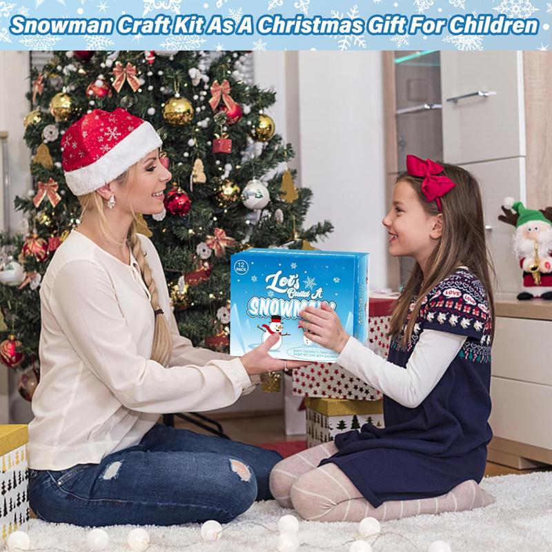 12 Pack Christmas Craft, DIY Snowman Kit for Kids, Build a Snowman Kit Indoor Decorations, Creative Kids Air Dry Modeling Clay .