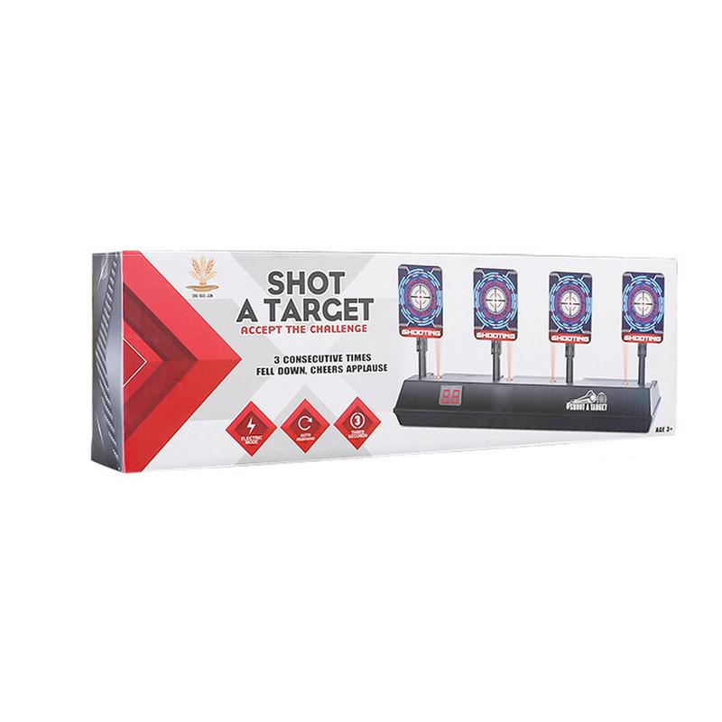 4Pcs Electronic Scoring Shooting Targets, 4 Targets LED Light & Shooting Sounds Effect Auto Reset Digital Targets for Nerf Guns Toys