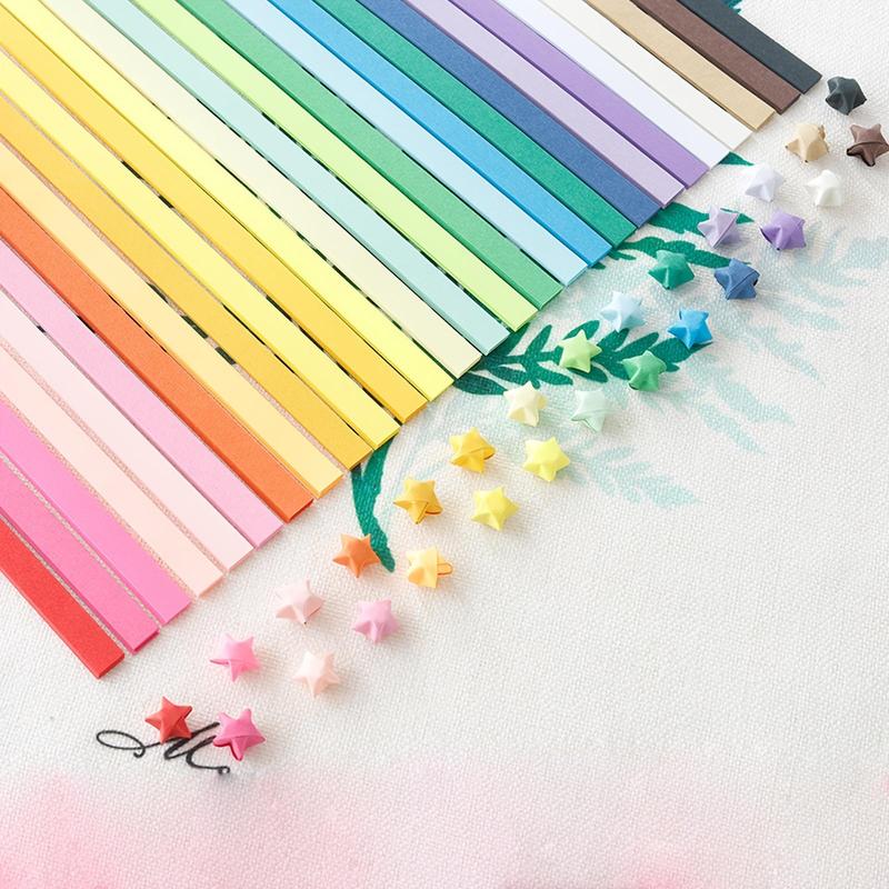 Mixed Color Origami Paper, 540pcs Strip Star Origami Papers, DIY Decorative Craft Paper for Kids & Adults, Creative Office Supplies