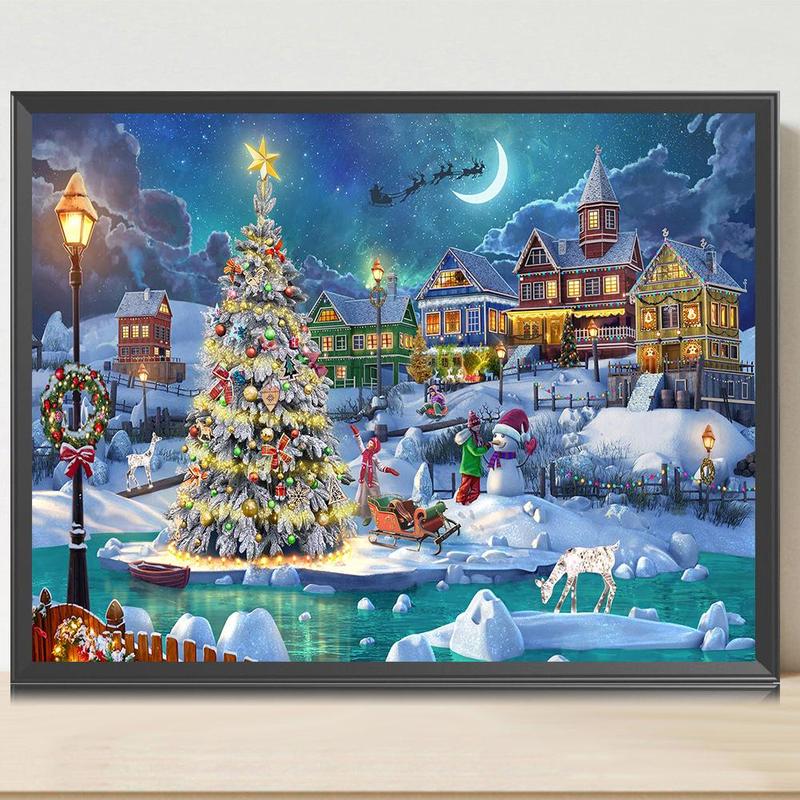 Christmas Tree Pattern DIY Diamond Arts Colorful Painting Kit without Frame, DIY 5D Diamond Arts Colorful Painting Kit, Wall Art Decor for Home Bedroom