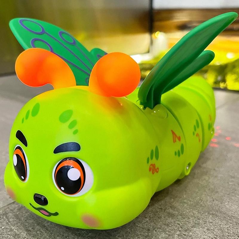 Stunt Caterpillar Toys With Music and Light 360 Degree Rotating Caterpillar crawling  toys