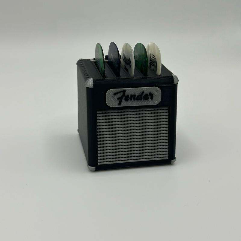 Mini Guitar Amp Pick Holder – 3D Printed, Fits 5 Picks, Perfect Gift for Guitarists!