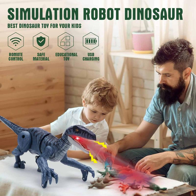 RC Dino with Lifelike Actions - Robot Dinosaur Toy for Kids with Light and Vibrant Roaring