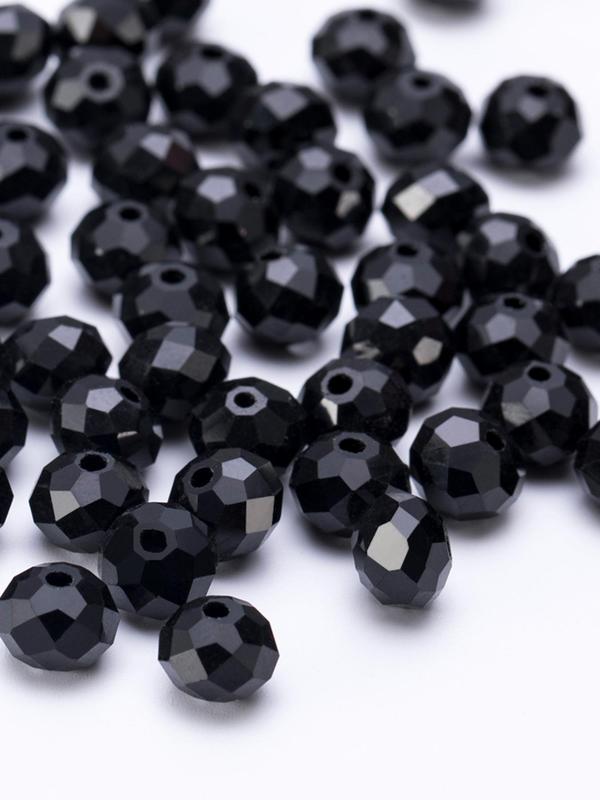 Black Glass Beads, Faceted Crystal Glass Beads, Fashion for Handmade DIY Necklace Bracelet Earrings, Jewelry Making Craft Supplies