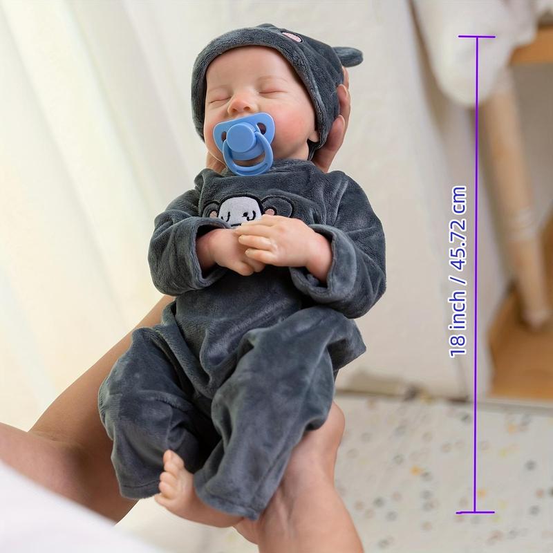 18 Inch Reborn Doll, Realistic Newborn Doll, Lifelike Newborn Teenager Doll, Soft and Comfy Touch, Birthday Gift for Kids