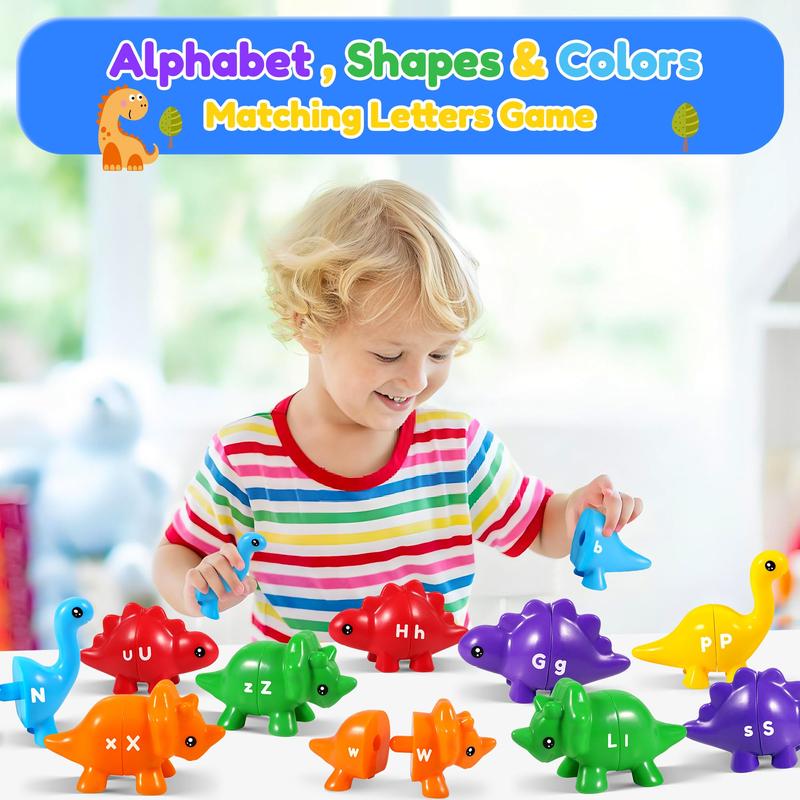 Matching Letter Counting Double-Sided Dinosaur Toy ABC Letter Preschool Education Sensory Classification Education Montessori Children's Toy Set