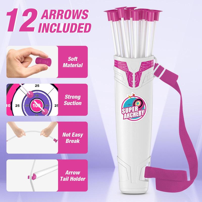 Bow and Arrow Toy with Target, 1 Set Indoor Outdoor Shooting Game Toy, Sports Toy, Birthday Gift