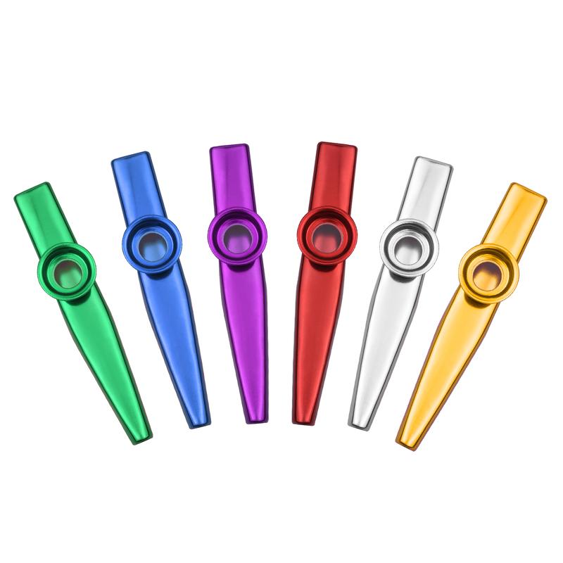 6pcs Aluminum Alloy Kazoo Musical Instrument for Child Adult Beginner