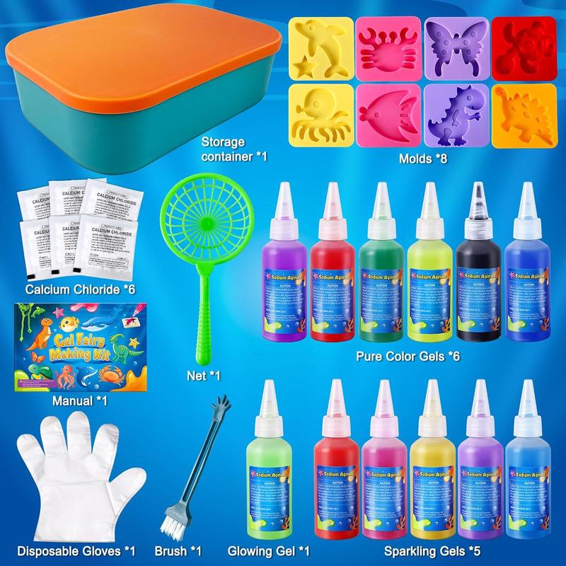 12 Colors Water DIY Gel Fairy Making Kit, Water Auqa Makes Spirites Elf, DIY Gel Toys, Handmade Soft Figures