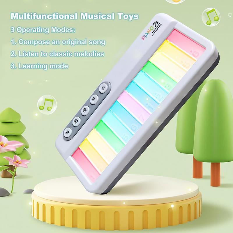 Multi-functional Electronic Piano, Creative Piano Music Toy with Light & Music, Pocket Size Music Learning Toy for Birthday Gift