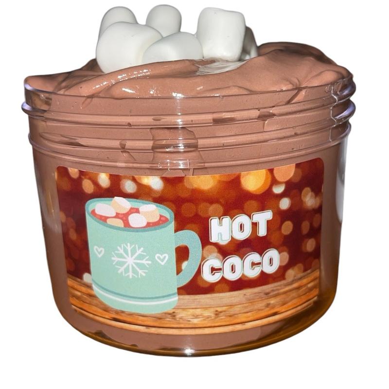 Hot Coco Slime DIY Butter Clay with Chocolatey Scent and Clay Marshmallow Pieces - 8oz