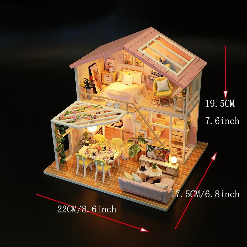 DIY 3D Wooden House Model (1 Box), DIY Miniature House Bookend, Micro Landscape Scene Cottage House, Birthday Gift for Teenager