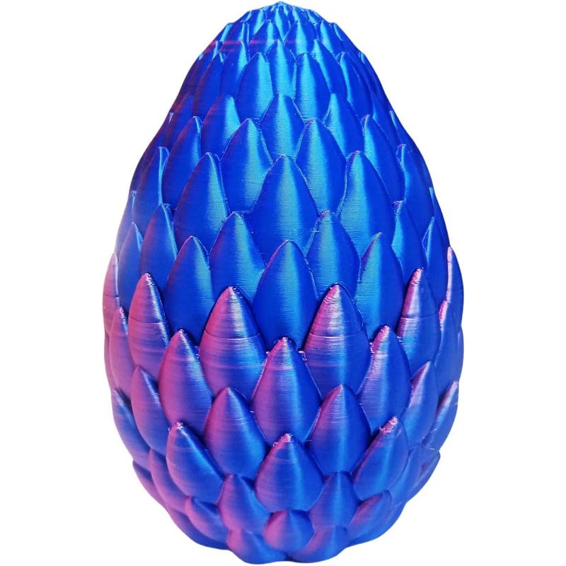 12inch 3D Printed Dragon Egg, Mystery Crystal Dragon Toys,Articulated Dragon,Home Desk Decor Easter Surprise Dinosaur Eggs (Laser Purple)