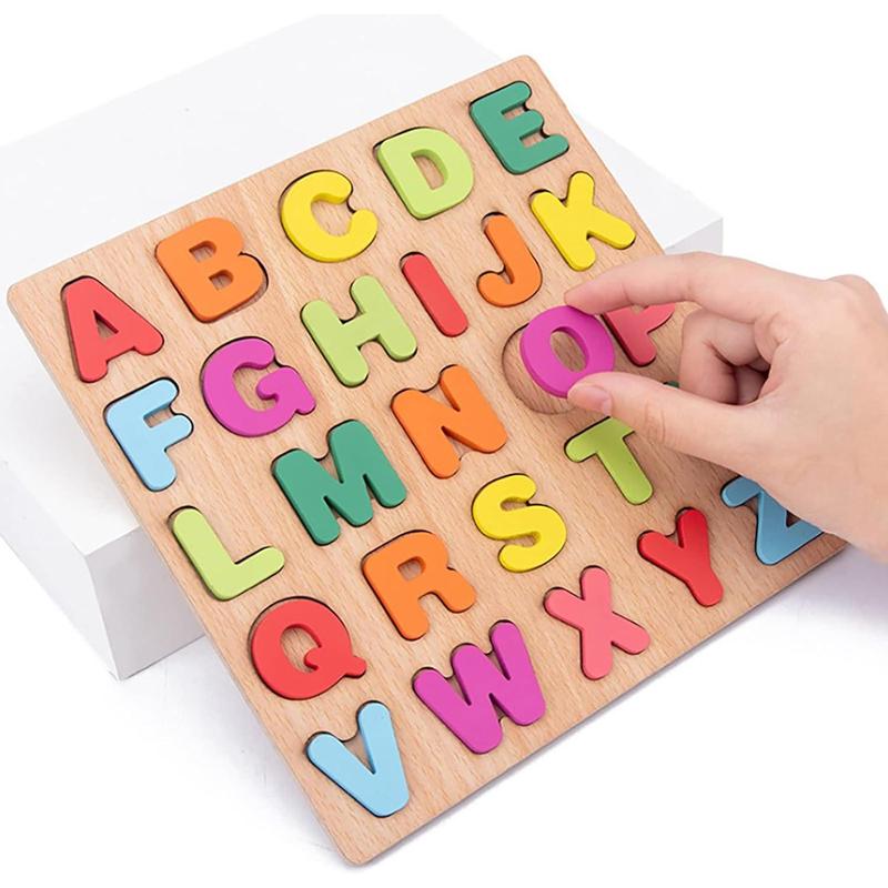 Wooden puzzles for kids, set of 2, alphabet shape puzzles for kids, wooden kids puzzles, wooden alphabet number shape puzzles for boys and girls