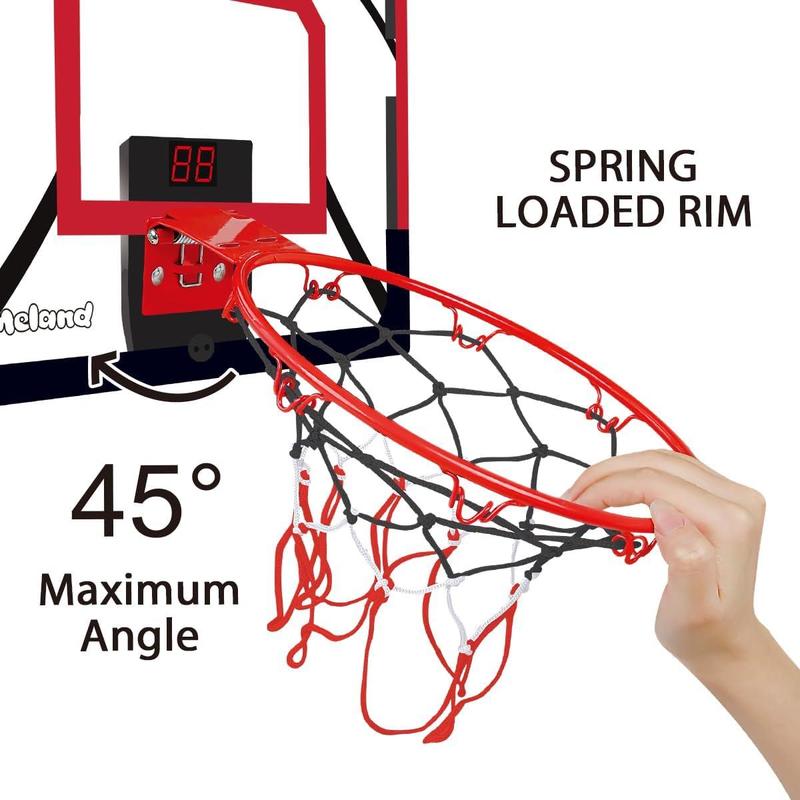 Mini Basketball Hoop Indoor for Door with Electronic Scoreboard, 4 Balls & Air Pump, Gifts for 5,6,7,8,9,10,11,12 Year Old Boys Toys Teen Kids